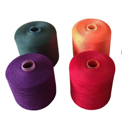 De alta calidad 40/2, 60/2 colores teñidos 100% de poliéster anillo hilados para hilo de costura