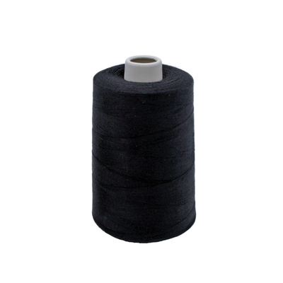 Fabrica mayorista 5000 yardas hilo de costura de poliéster negro hilos para coser