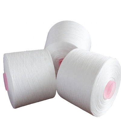 Blanco crudo 60/2, 80/2 100% de poliéster de núcleo de hilado de espuma para prendas de vestir vestido de moda