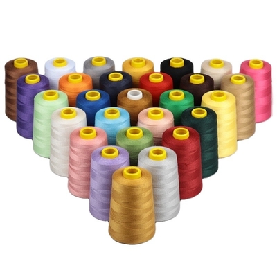 402 hilo de costura de poliéster de espuma opción multicolor hilo de poliéster para vestido de tela