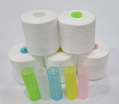 Blanco crudo 60/2, 80/2 100% de poliéster de núcleo de hilado de espuma para prendas de vestir vestido de moda