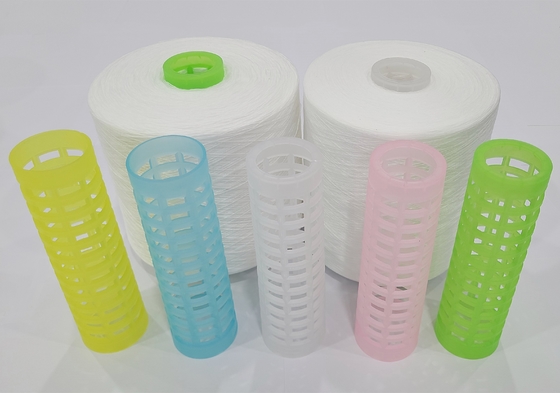 40/2 hilados de polyester hecho girar brillantes blancos crudos para la alta tenacidad del hilo de coser