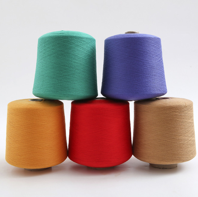 Negro Rojo Amarillo Verde Azul Oscuro Colores 100% Poliéster Anillo Spun Yarn Cama, Sillón de cama Coser