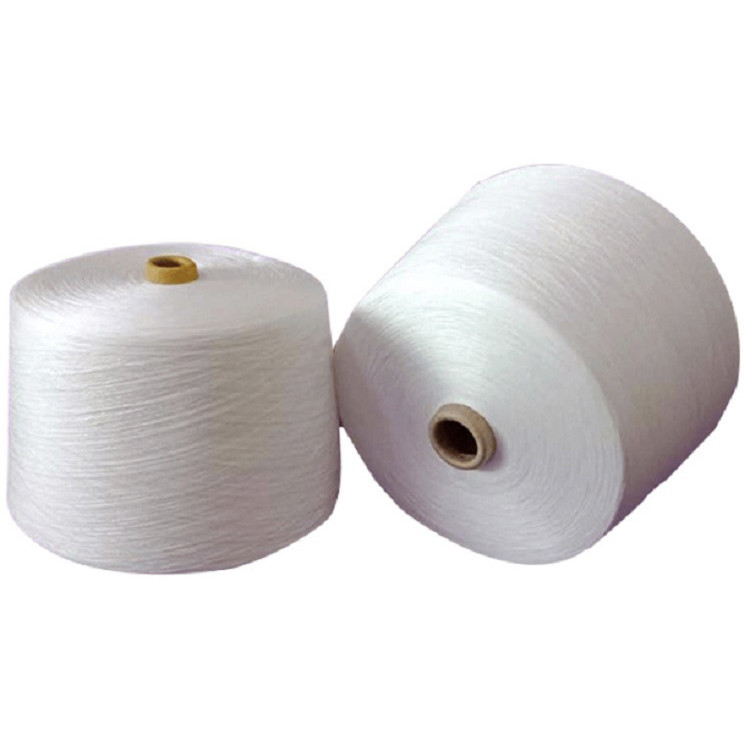 Blanco óptico, blanco crudo, blanqueador blanco 100% de poliéster de núcleo de hilado 40/2, 20/2