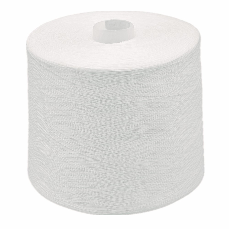 Precio del hilo de poliéster 100% crudo sin nudos, hilado con núcleo, blanco, 20/2, 30/2, 40/2 nudos