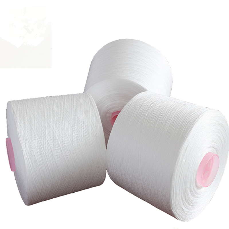 100% de poliéster anillado de hilados de polipropileno blanco crudo de poliéster opaco completo 40/2, 40/3, 42/2