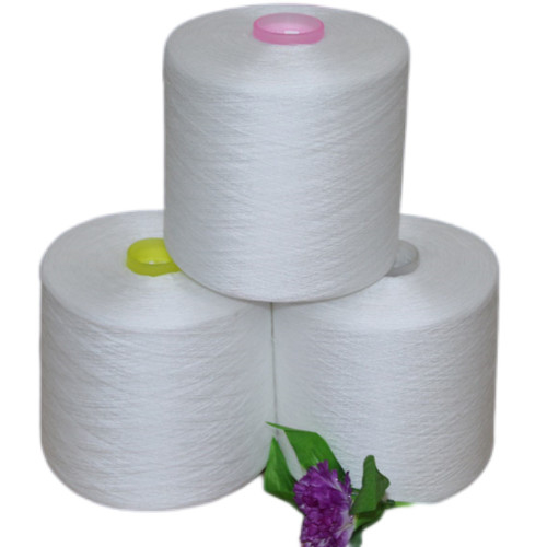 Blanco crudo 60/2, 80/2 100% de poliéster de núcleo de hilado de espuma para prendas de vestir vestido de moda