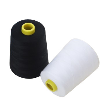 Filamento de costura 40/2 5000yds Fábrica de venta al por mayor 100% poliéster teñido de espuma Materia prima para la costura de prendas de vestir